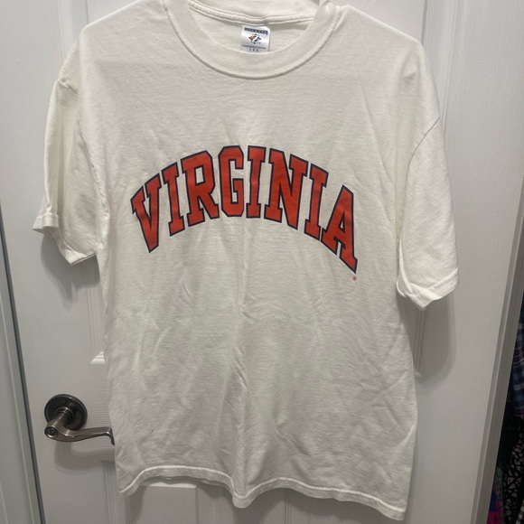 Jerzees Cream Tee with Bold Orange Virginia Design - Picture 5 of 13